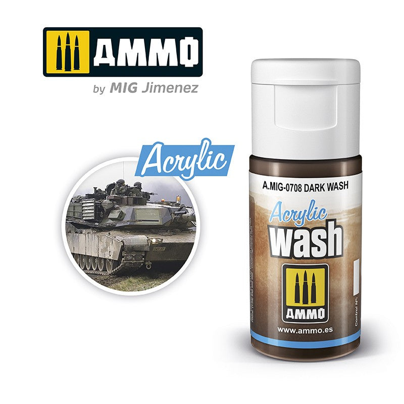 Ammo by MIG Acrylic Washes: dark wash 15 ml - Good Games