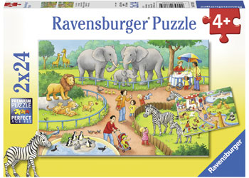 Ravensburger - A Day At The Zoo - 2x24 Piece Jigsaw - Good Games