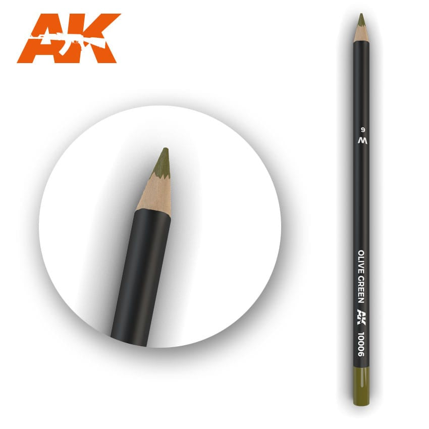 AK Interactive Weathering Pencils - Olive Green - Good Games