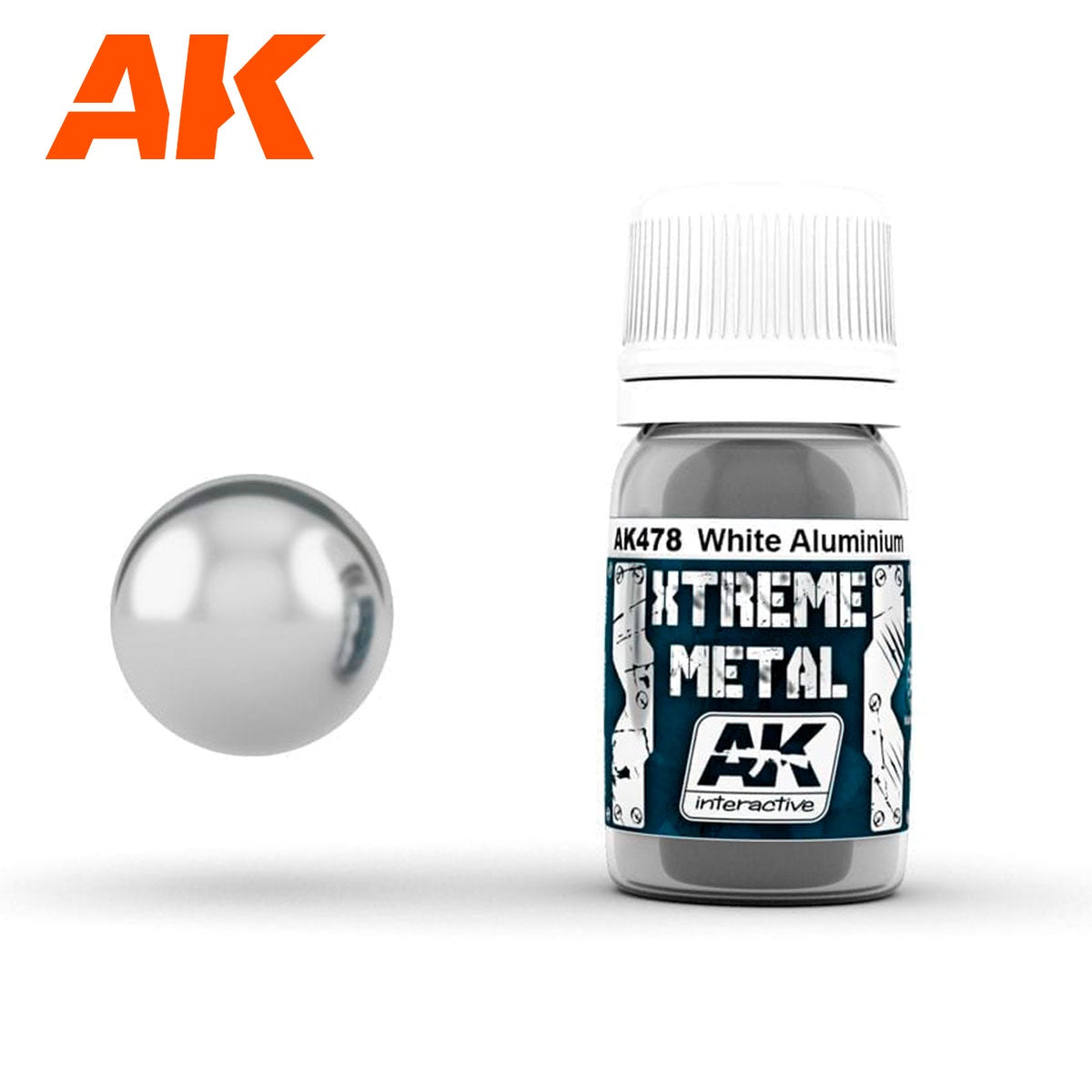 AK Interactive Metallics - Xtreme White Aluminium 30ml - Good Games