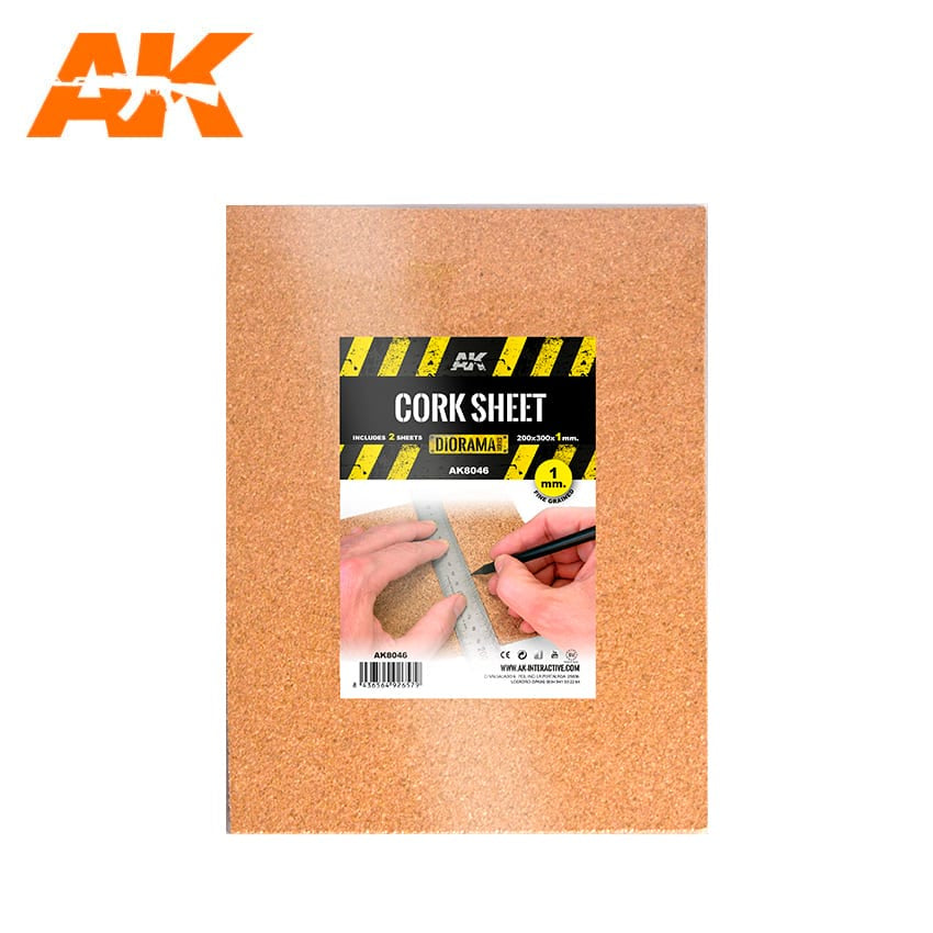 AK Interactive Building Materials - Cork Sheets Fine Grained 200x300x1mm - Good Games