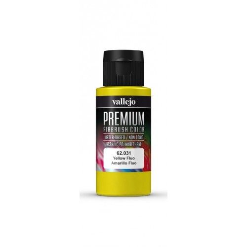 Vallejo Premium Colour - Fluorescent Yellow 60ml Acrylic Paint (AV62031) - Good Games