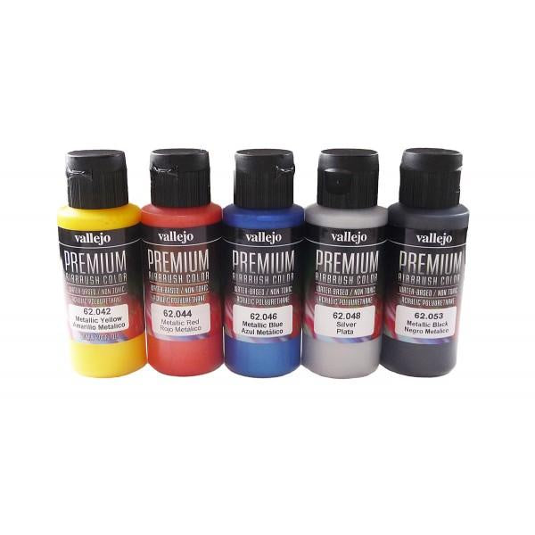 Vallejo Premium Colour - Metallic 5 Colour Set - Good Games