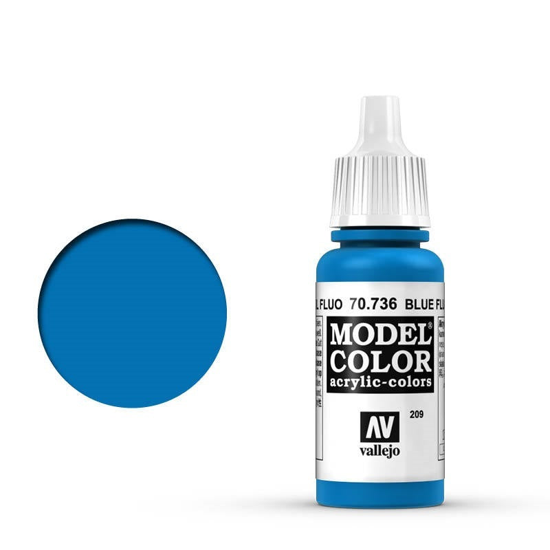 Vallejo Model Colour - Fluorescent Blue 17ml Acrylic Paint (AV70736) - Good Games
