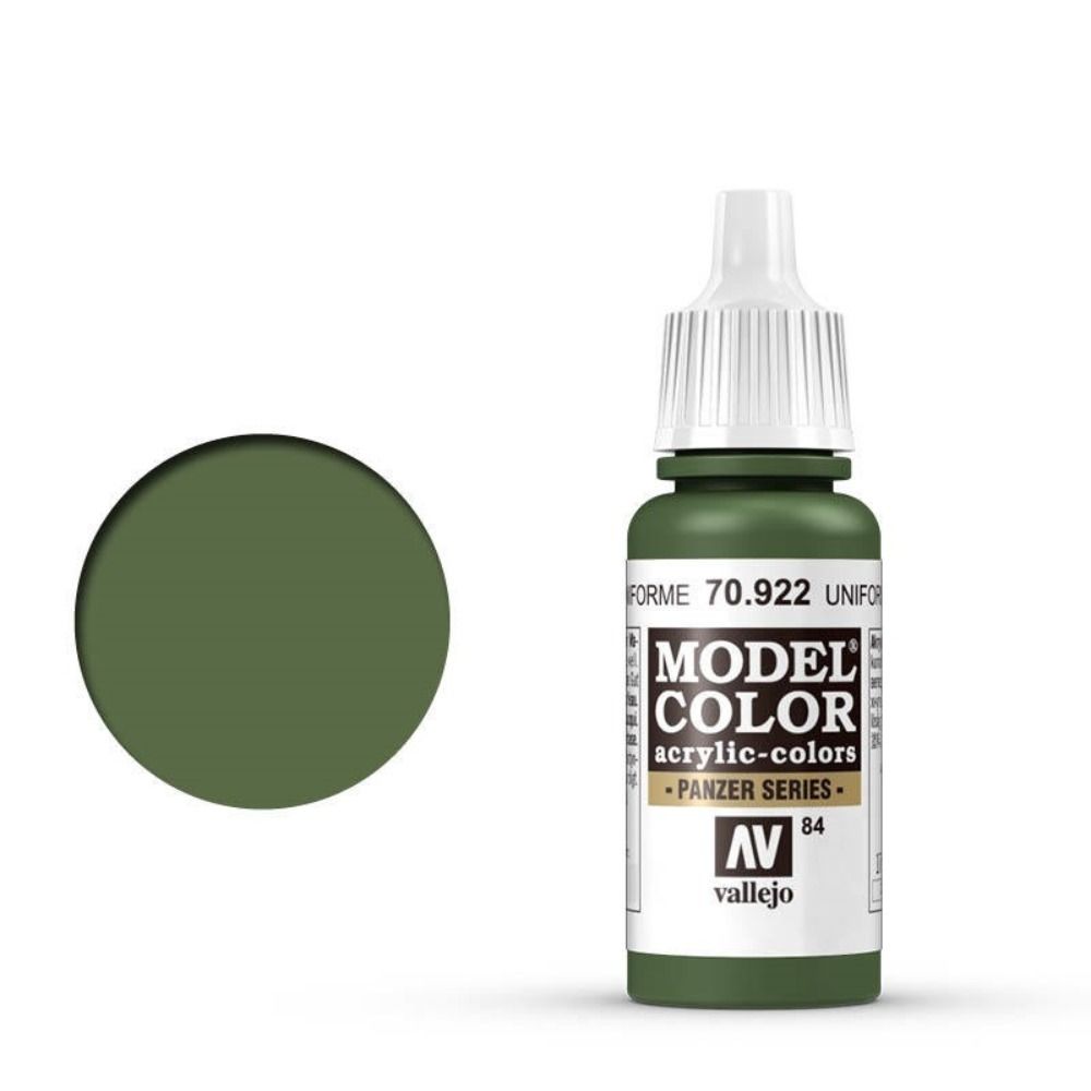 Vallejo Model Colour - Uniform Green 17ml Acrylic Paint (AV70922) - Good Games