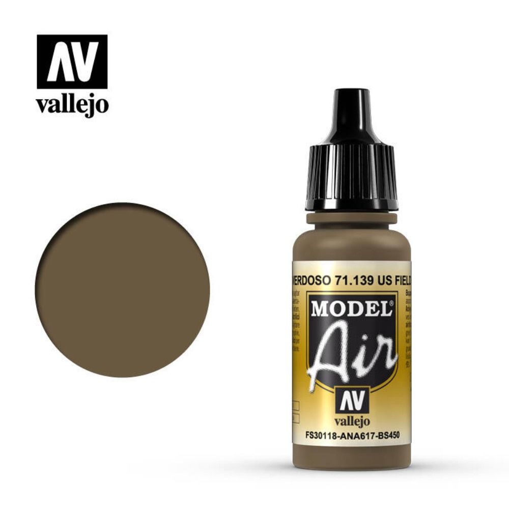 Vallejo Model Air - Us Field Drab 17ml Acrylic Paint (AV71139) - Good Games