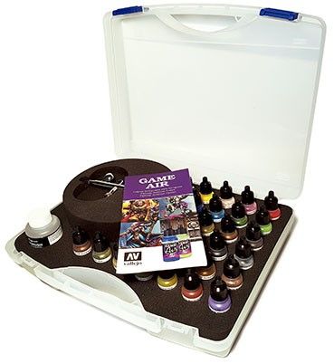 Vallejo Basic Game Air Colours And Airbrush 28 Colour Plastic Case