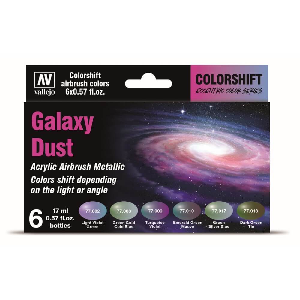 Vallejo Eccentric - The Shifters Galaxy Dust (6 Colour Set) Acrylic Airbrush Paint (AV77092) - Good Games