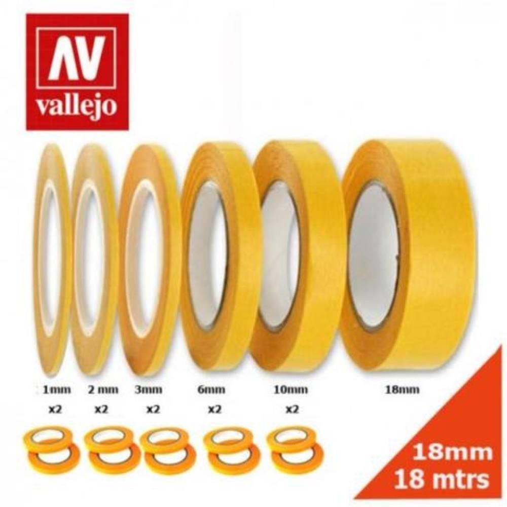 Vallejo Tools Precision Masking Tape 3mmx18m Twin Pack - Good Games