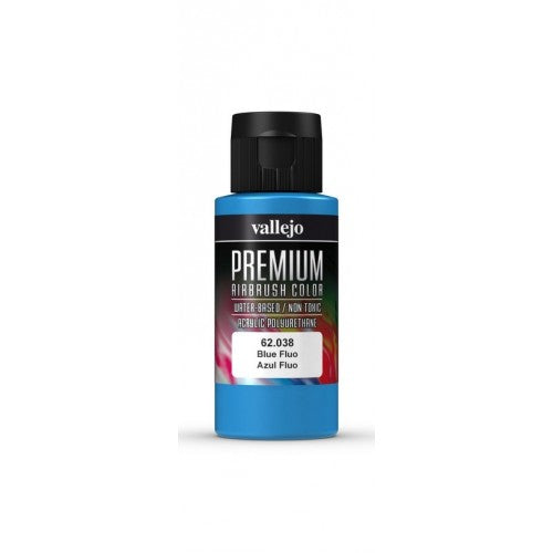 Vallejo Premium Colour - Fluorescent Blue 60ml Acrylic Paint (AV62038) - Good Games