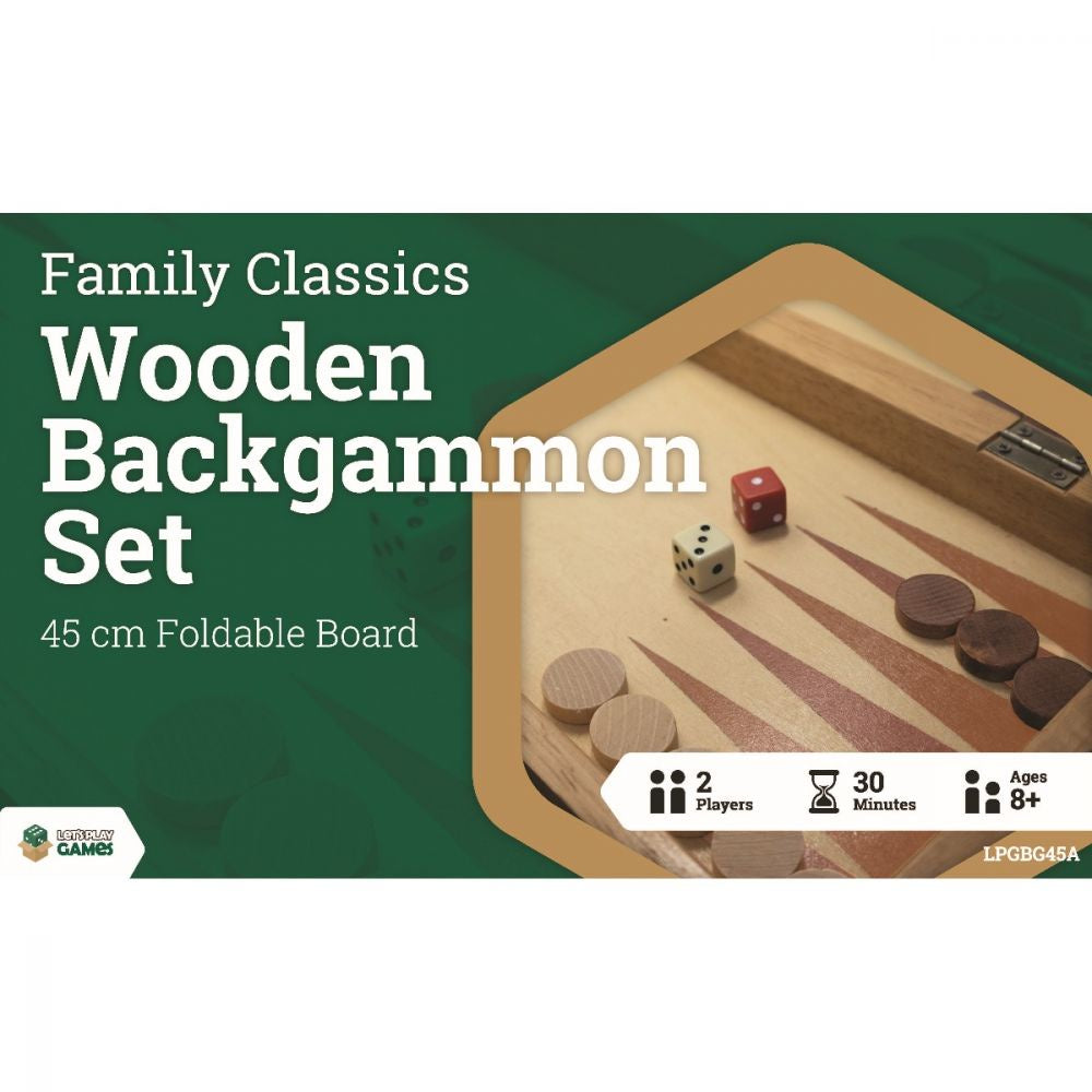 LPG Wooden Folding Backgammon Case 45cm - Good Games