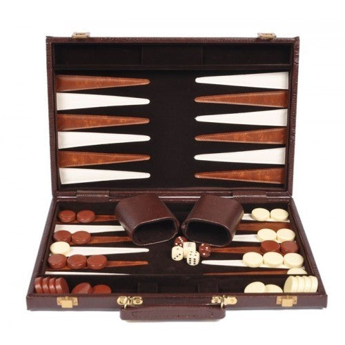 Backgammon Alligator Skin Black 15