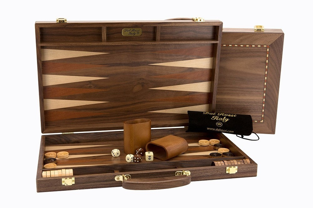 Dal Rossi Backgammon Walnut With Handle 15 Inch