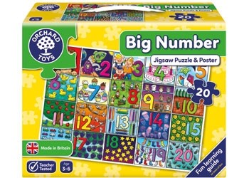 Orchard Toys - Big Number 20 Piece Jigsaw And Poster - Good Games