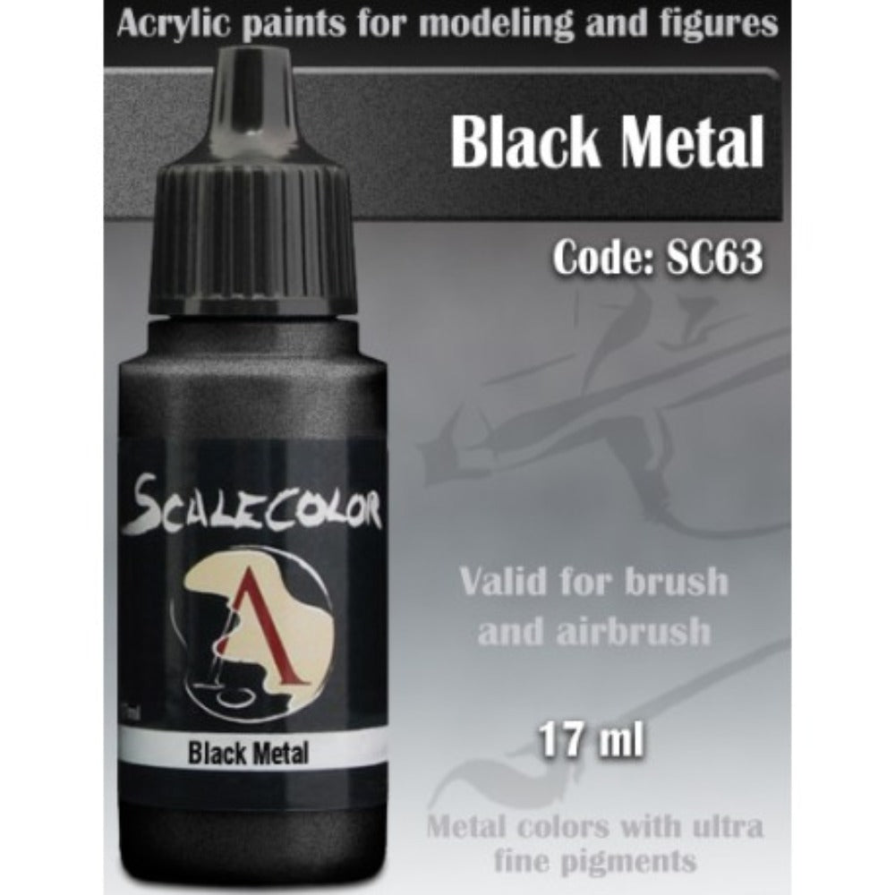 Scale 75 - Scalecolor Black Metal (17 ml) SC-63 Acrylic Paint - Good Games