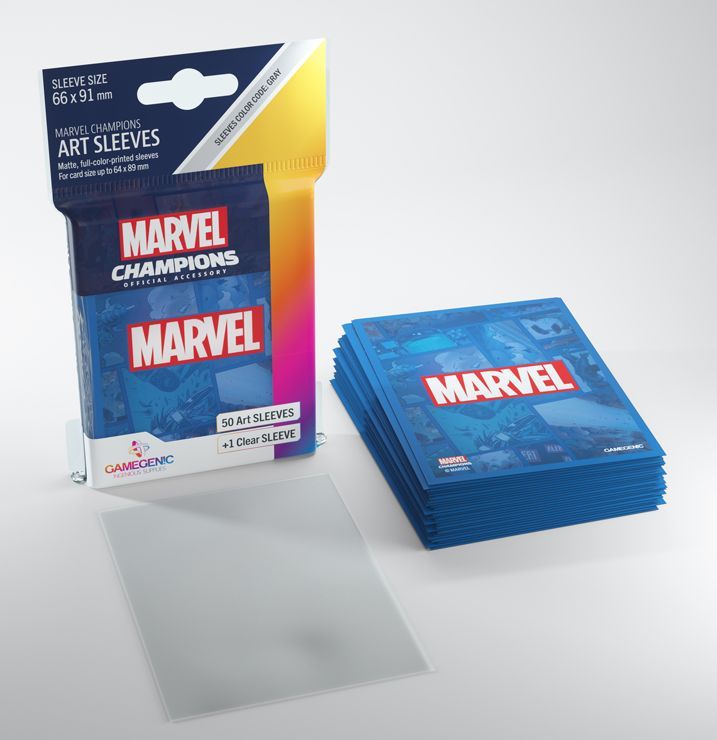 Gamegenic - Marvel Logo Blue: Marvel Champions Art Sleeves - Good Games