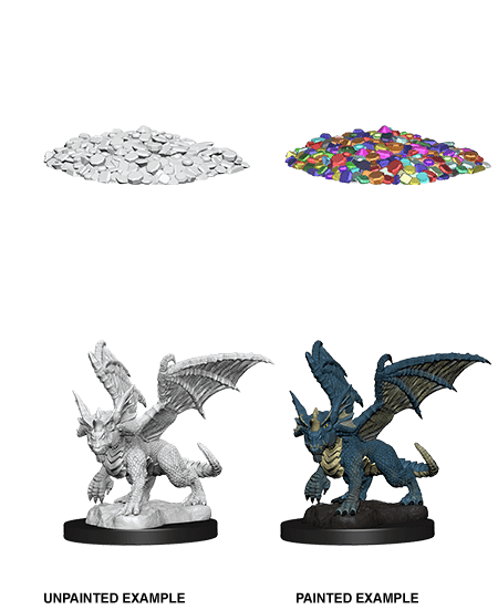 Dungeons & Dragons - Nolzurs Marvelous Unpainted Miniatures Blue Dragon Wyrmling - Good Games