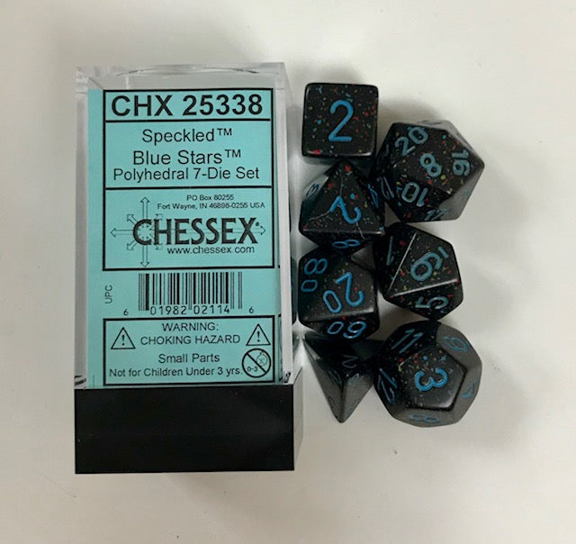 Chessex - Speckled Polyhedral 7-Die Set - Blue Stars (CHX25338) - Good Games