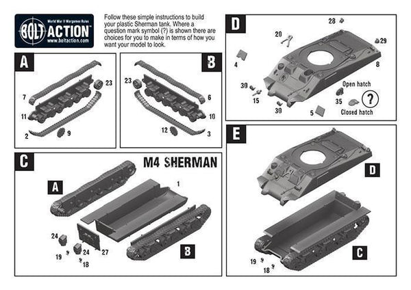 Bolt Action- M4 Sherman (75) Plastic Box Set - Good Games