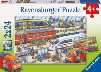 Ravensburger - Busy Train Station - 2x24 Piece Jigsaw - Good Games