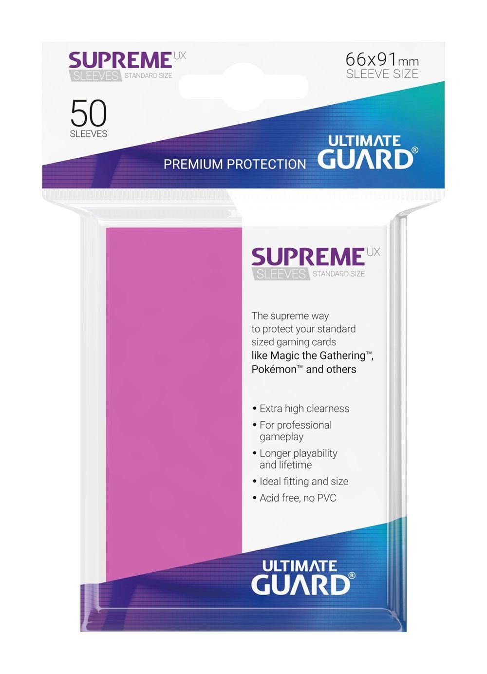 Ultimate Guard - Supreme UX Standard Sleeves Pink (50) - Good Games