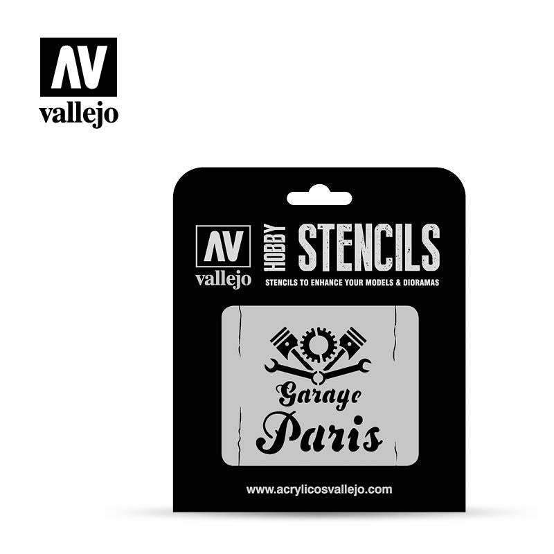 Vallejo Hobby Stencils - Vintage Garage Sign