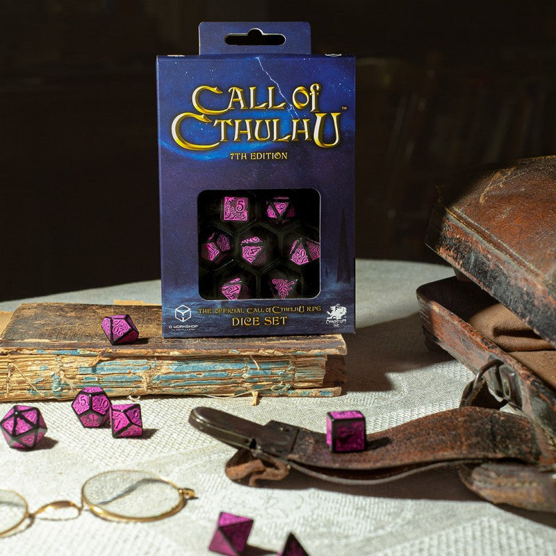 Q Workshop - Call of Cthulhu Black and Magenta Dice Set - Good Games