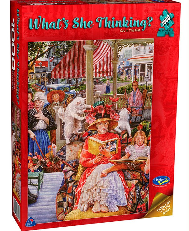 Holdson - Whats She Thinking Cat In Hat 1000 Piece Jigsaw - Good Games