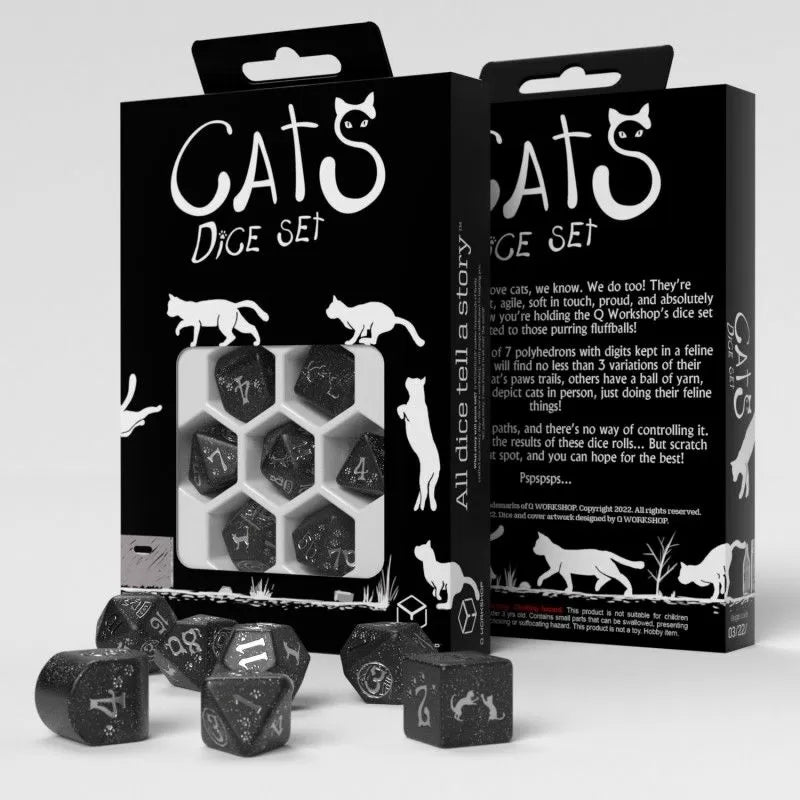 Q Workshop - Cats Dice Set - Waffle Dice Set 7 - Good Games