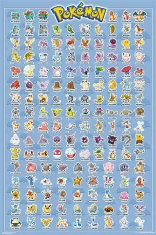 Pokemon - Kanto Original 151 Poster - Good Games