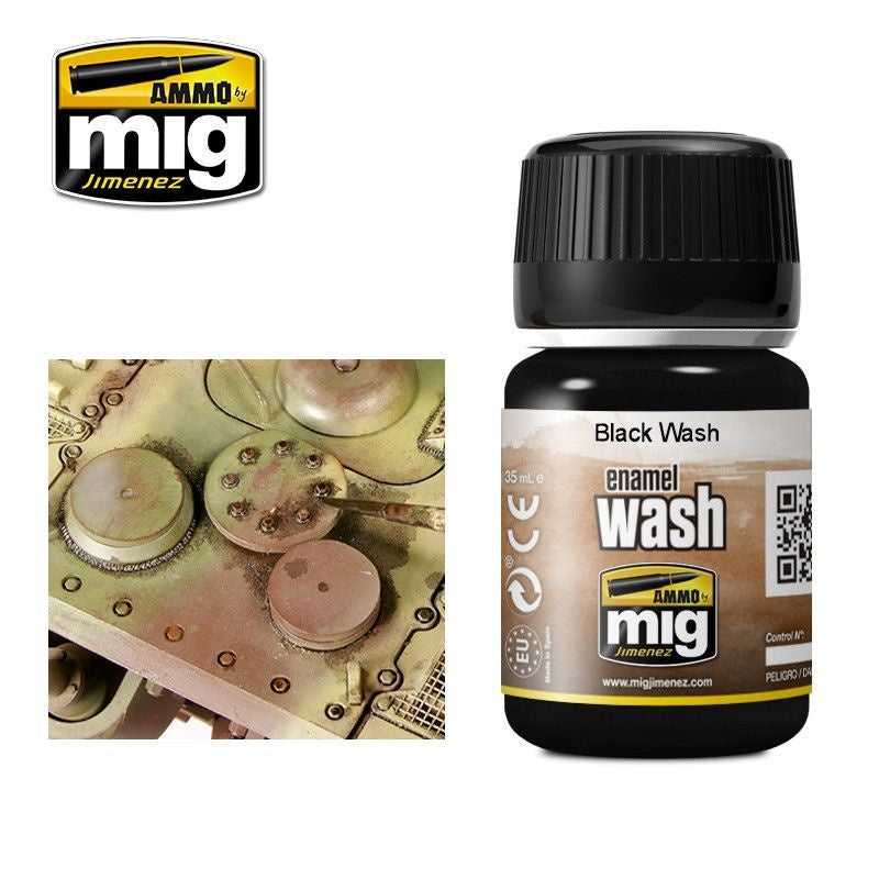 Ammo by MIG Enamel Washes Black Wash 35ml - Good Games