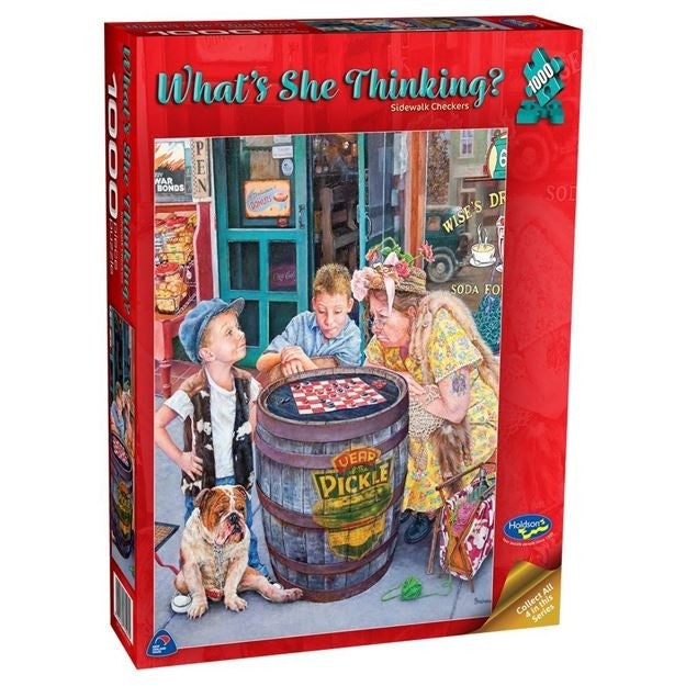 Holdson - Whats She Thinking Checkers 1000 Piece Jigsaw - Good Games