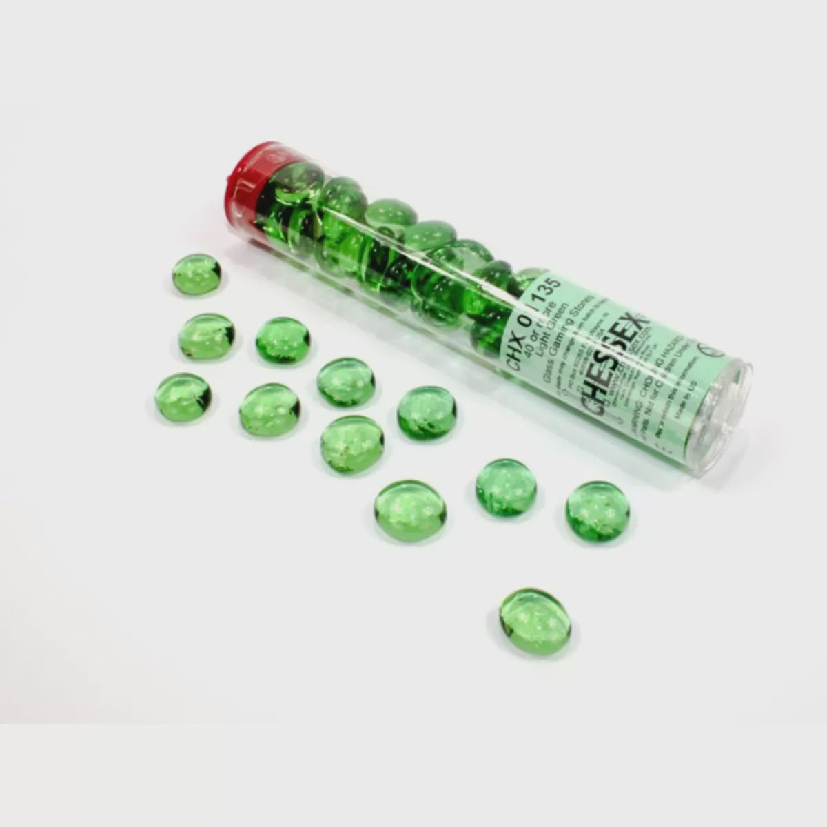 Chessex - Light Green Glass Stones 20+ - Good Games