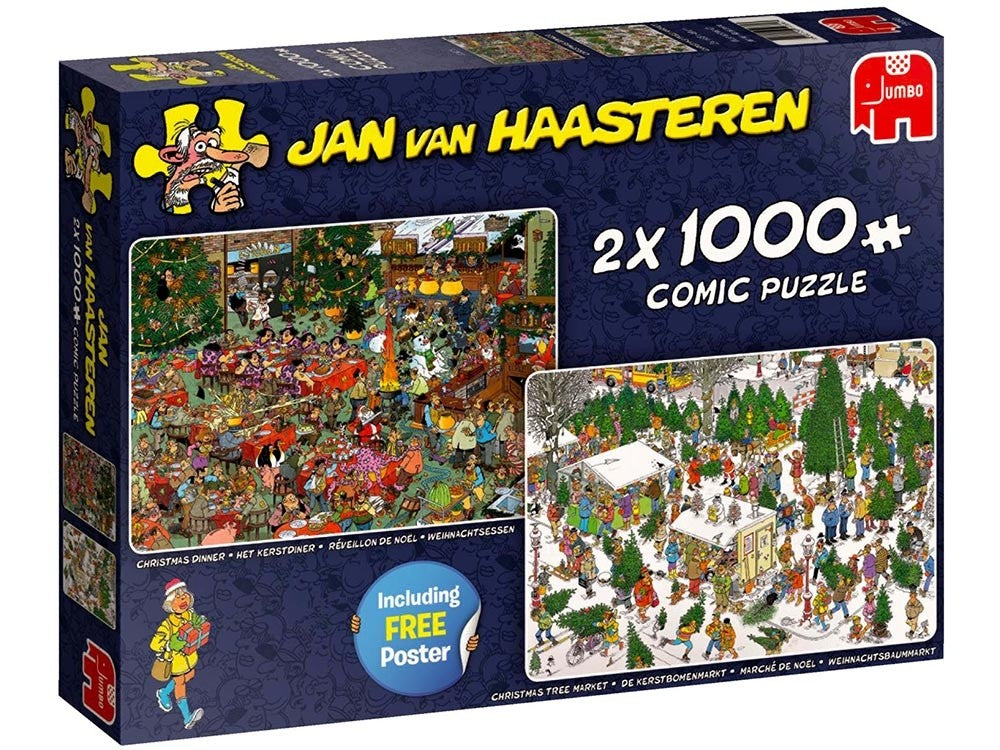 Jan Van Haasteren - Christmas Gifts - 2x1000 Piece Jigsaw - Good Games