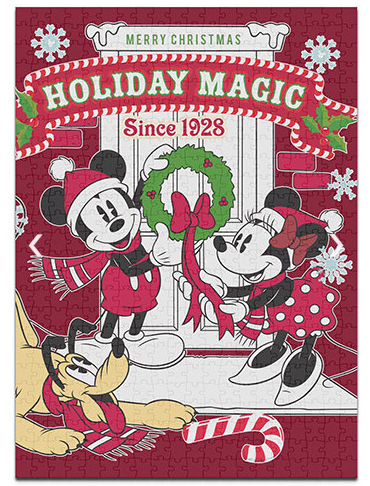 Licensed Puzzle Disney Christmas Mickey and Minnie Mouse 1000 Piece Jigsaw - Good Games