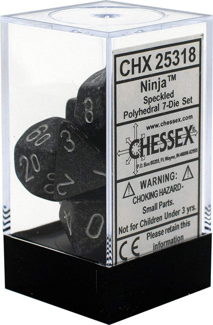 Chessex - Speckled Polyhedral 7-Die Set - Ninja (CHX25318) - Good Games