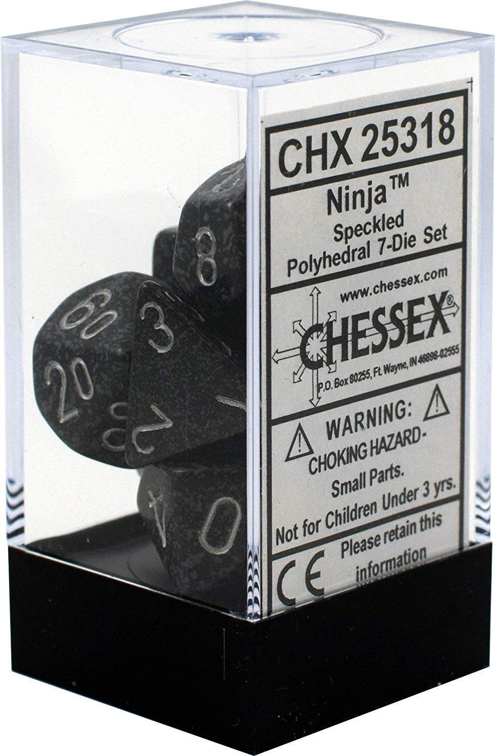 Chessex - Speckled Polyhedral 7-Die Set - Ninja (CHX25318)