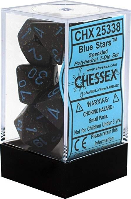 Chessex - Speckled Polyhedral 7-Die Set - Blue Stars (CHX25338) - Good Games