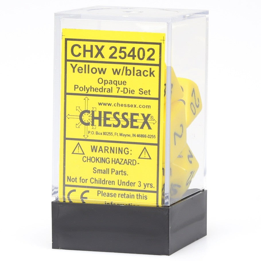 Chessex - Opaque Polyhedral 7-Die Set - Yellow/Black (CHX25402)