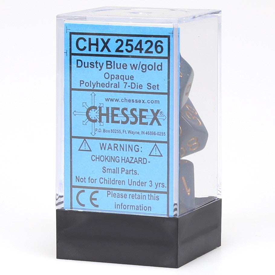 Chessex - Opaque Polyhedral 7-Die Set - Dusty Blue/Copper (CHX25426)