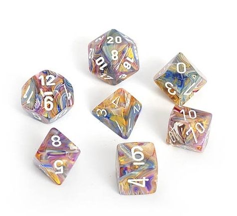 Chessex - Festive Polyhedral 7-Die Set - Carousel/White (CHX27440) - Good Games