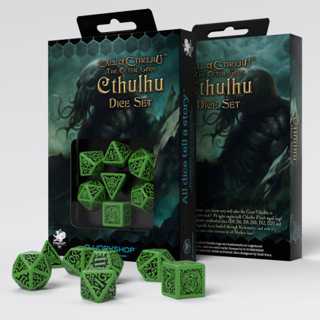 Q Workshop - Call of Cthulhu The Outer Gods Cthulhu Dice Set (7) - Good Games