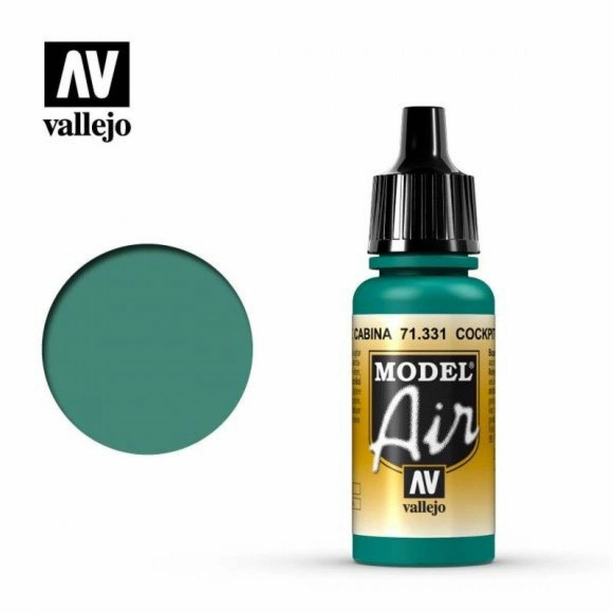 Vallejo Model Air - Cockpit Emerald Green Faded 17ml Acrylic Paint - Good Games