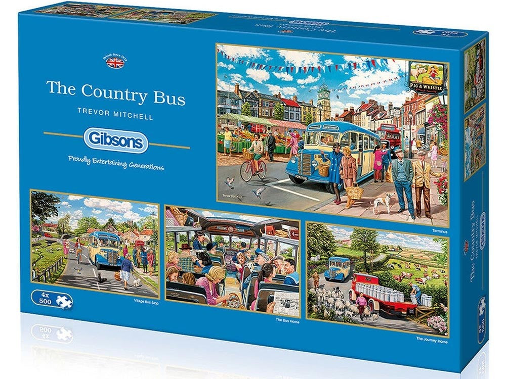 Gibsons - The Country Bus 4 X 500 Piece Jigsaws