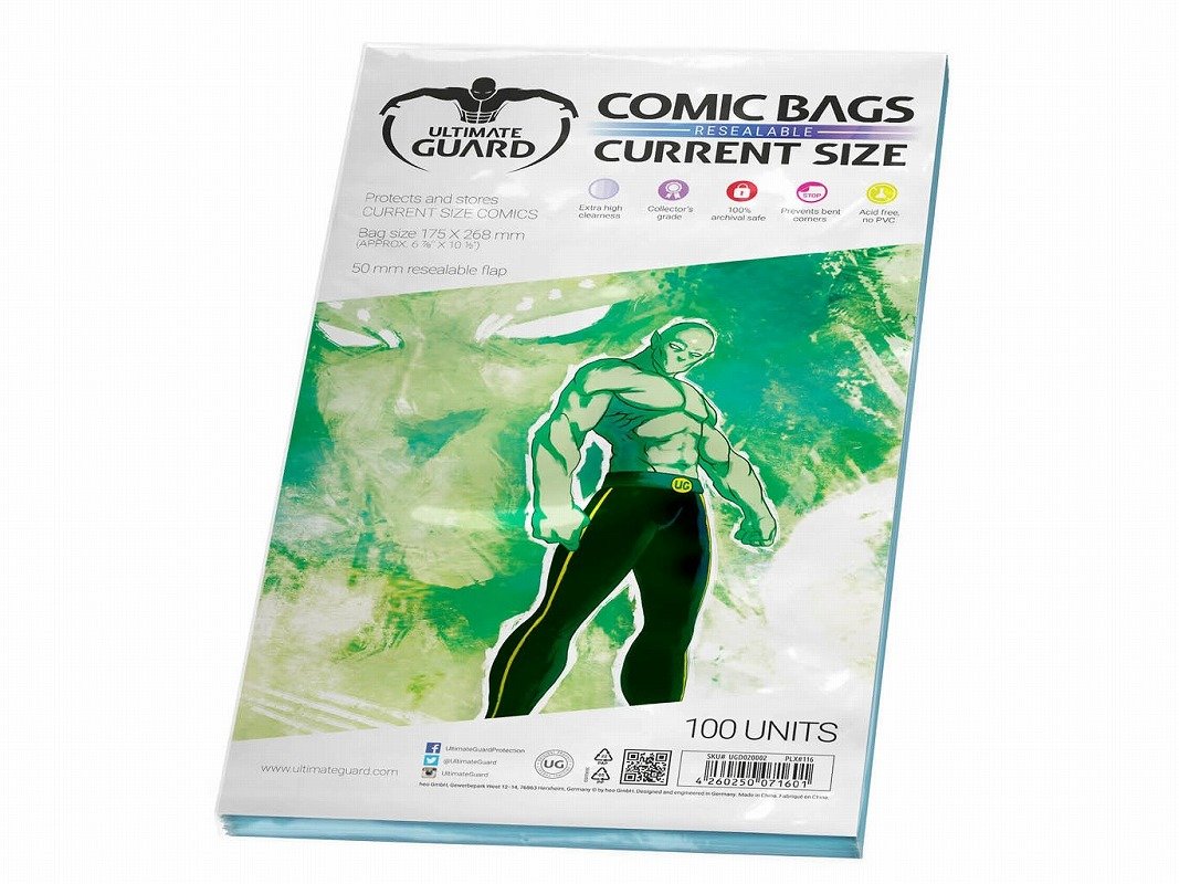 Ultimate Guard Comic Bags Resealable Current Size (100) - Good Games