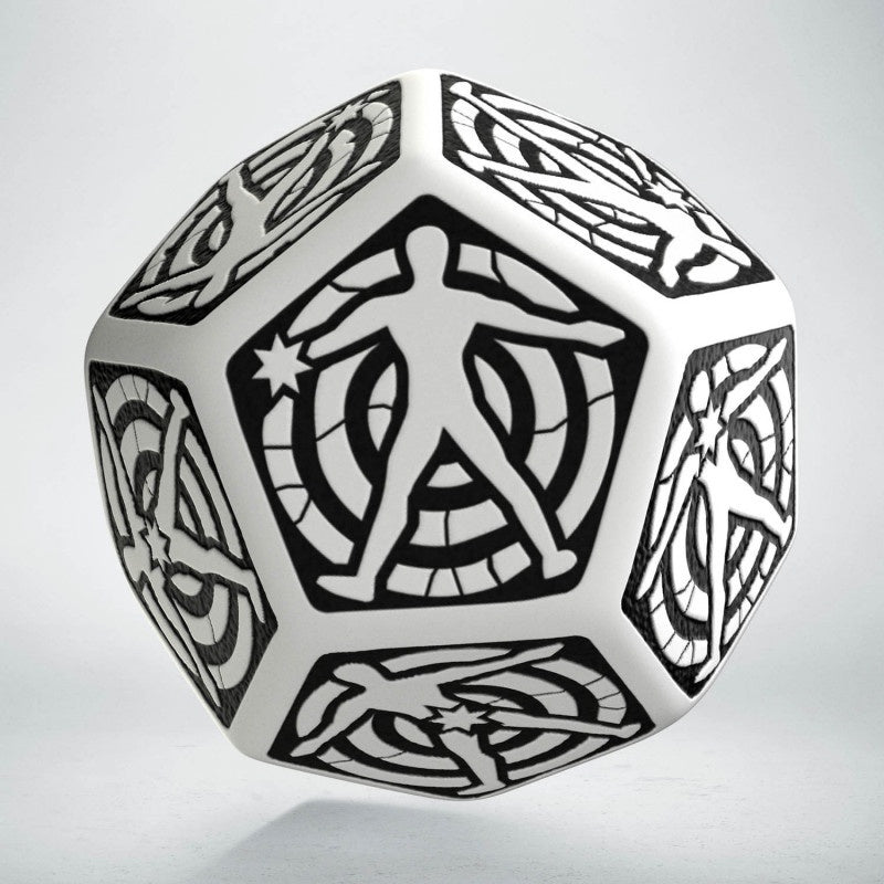 Q Workshop - D12 hit Location Black and White Die - Good Games