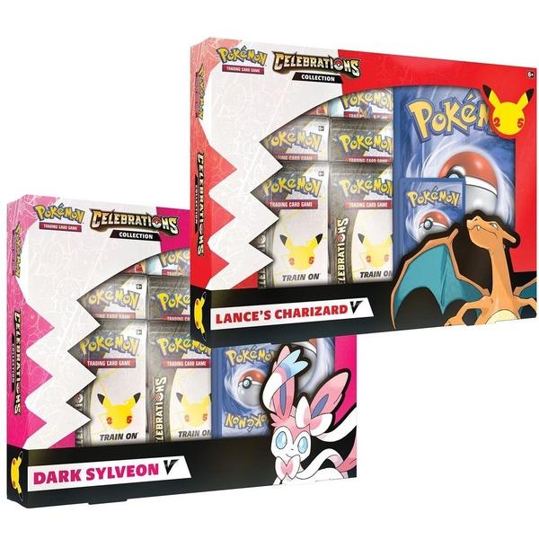 Pokemon TCG - Sword & Shield - Celebrations V Box - Lances Charizard V & Dark Sylveon V Combo - Good Games