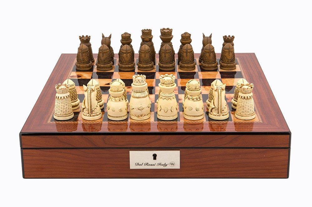 Dal Rossi Medieval Resin Chess Set on Walnut Box Board 16 - Good Games