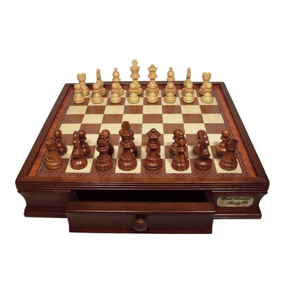 Dal Rossi Chess Set 16 Inch With Boxwood/Sheesham 85mm Pieces Wood Double Weighted - Good Games