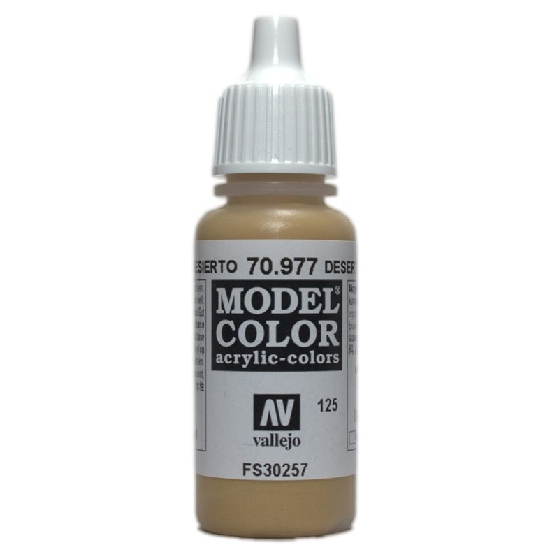 Vallejo Model Colour - Desert Yellow 17ml Acrylic Paint (AV70977) - Good Games